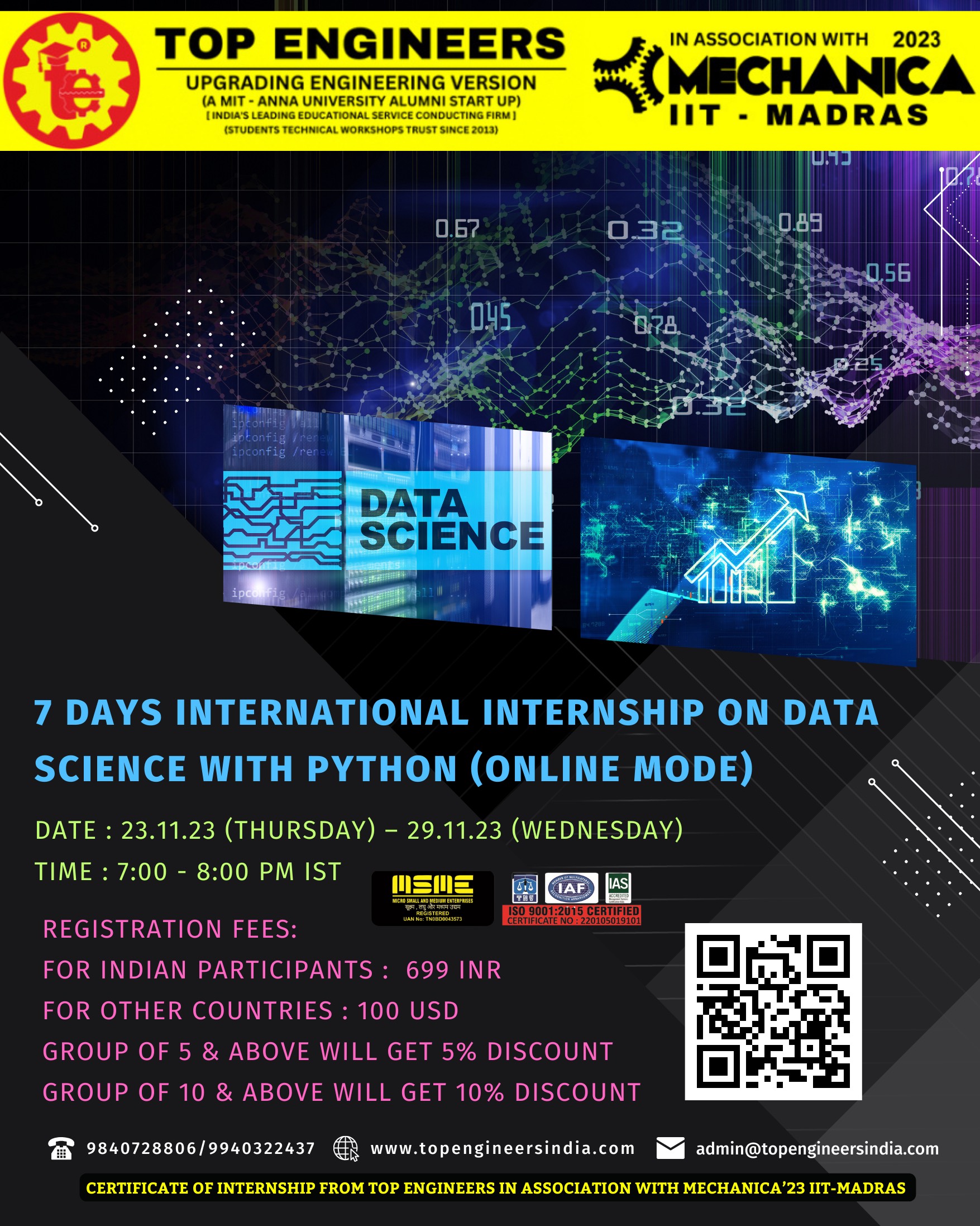 7 Days International Internship on Data Science with Python (Online Mode) 2023